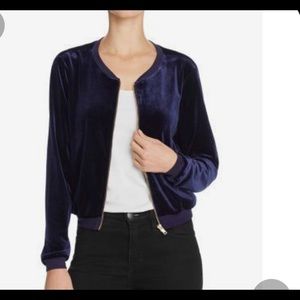 Band of Gypsies blue velvet bomber jacket, large